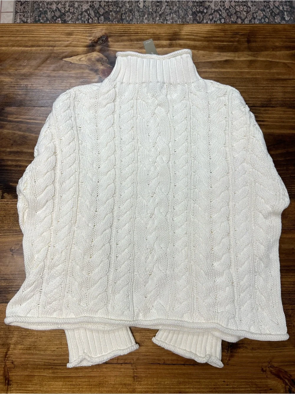 J. Crew 2025 Rollneck™ cable-knit sweater in Ivory Size Large NWT